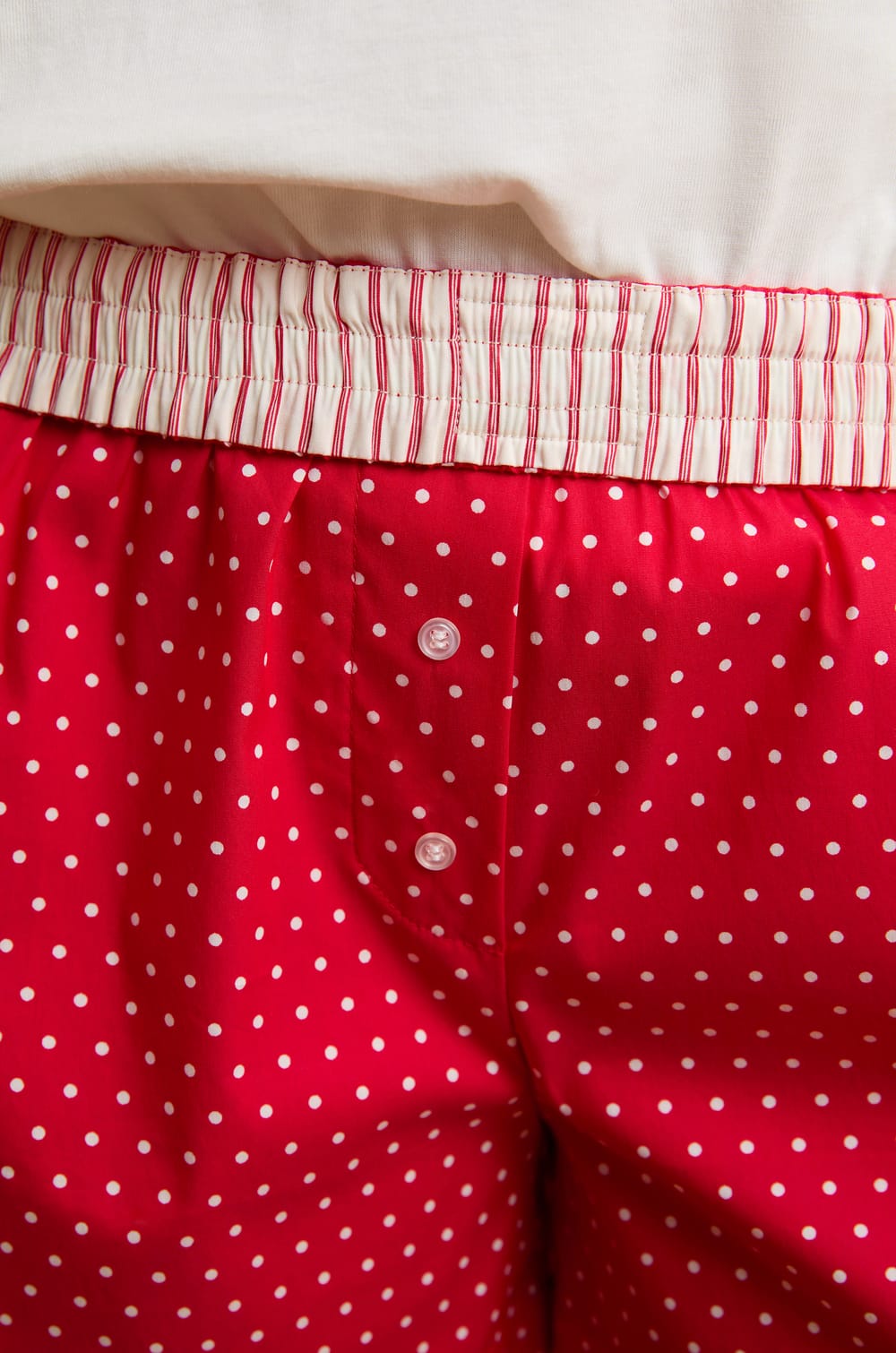 Polka Dot Pajama Shorts In Cotton;${refinementColor}