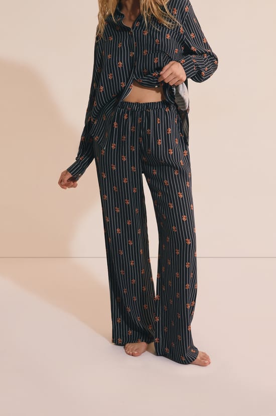 Pyjama Trousers with Dog Motifs;${refinementColor}