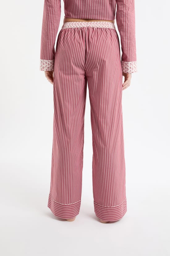 Pantal&oacute;n de pijama a rayas con algod&oacute;n;${refinementColor}