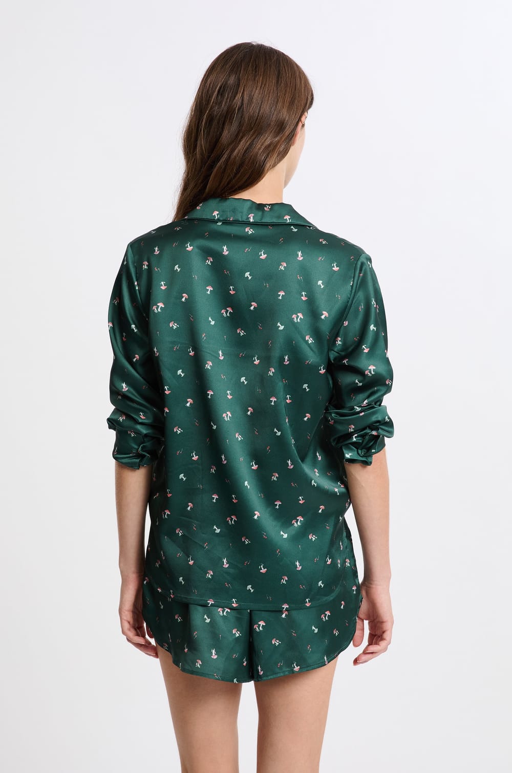 Pyjama 2 pièces à motifs effet satin;${refinementColor}