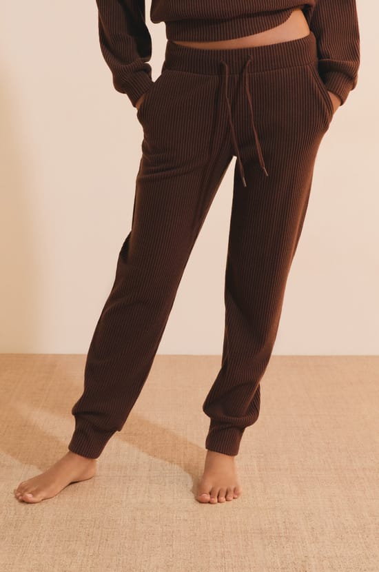 Pantalon de pyjama en velours c&ocirc;tel&eacute;;${refinementColor}