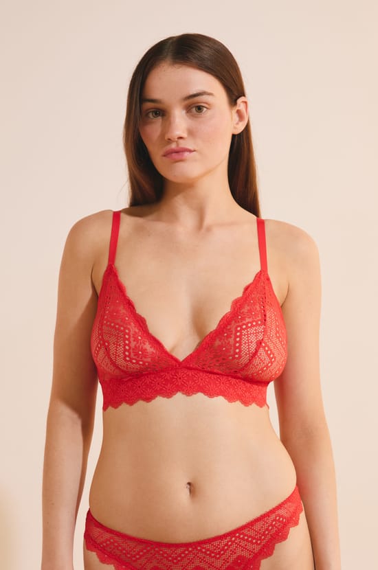 Bra N.8 - The Wireless Triangle in Lace;${refinementColor}