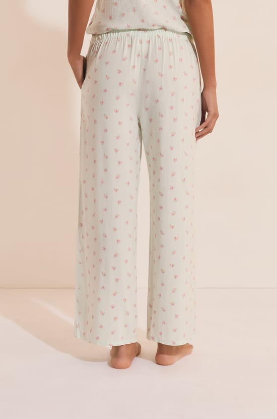 Pantacourt &agrave; motifs fleuris;${refinementColor}