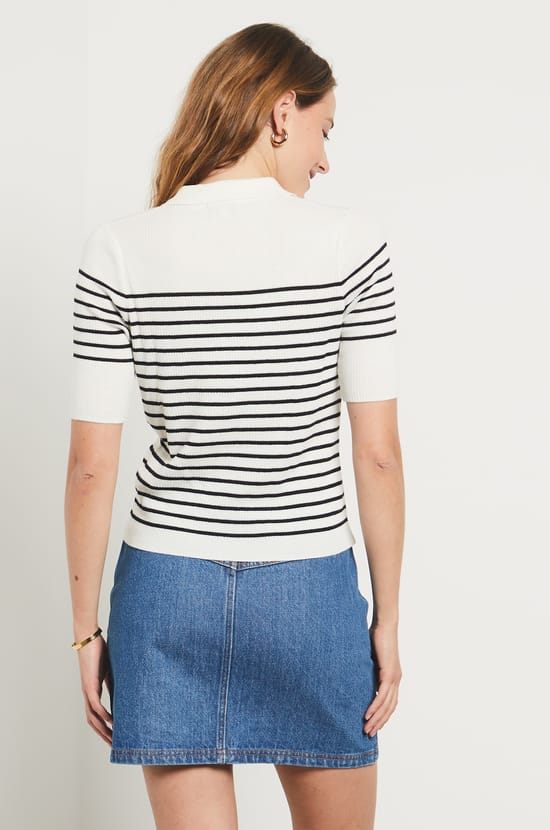 Short-sleeved Breton Sweater;${refinementColor}