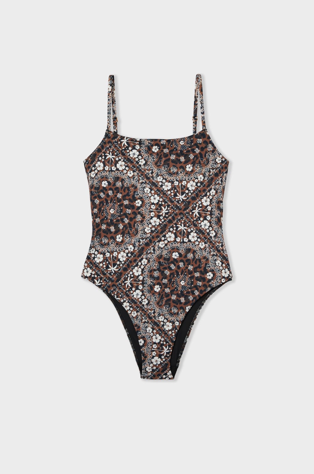 Printed one-piece swimsuit;${refinementColor}