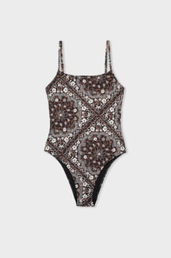 Printed one-piece swimsuit;${refinementColor}