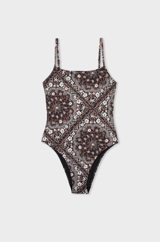 Printed one-piece swimsuit;${refinementColor}