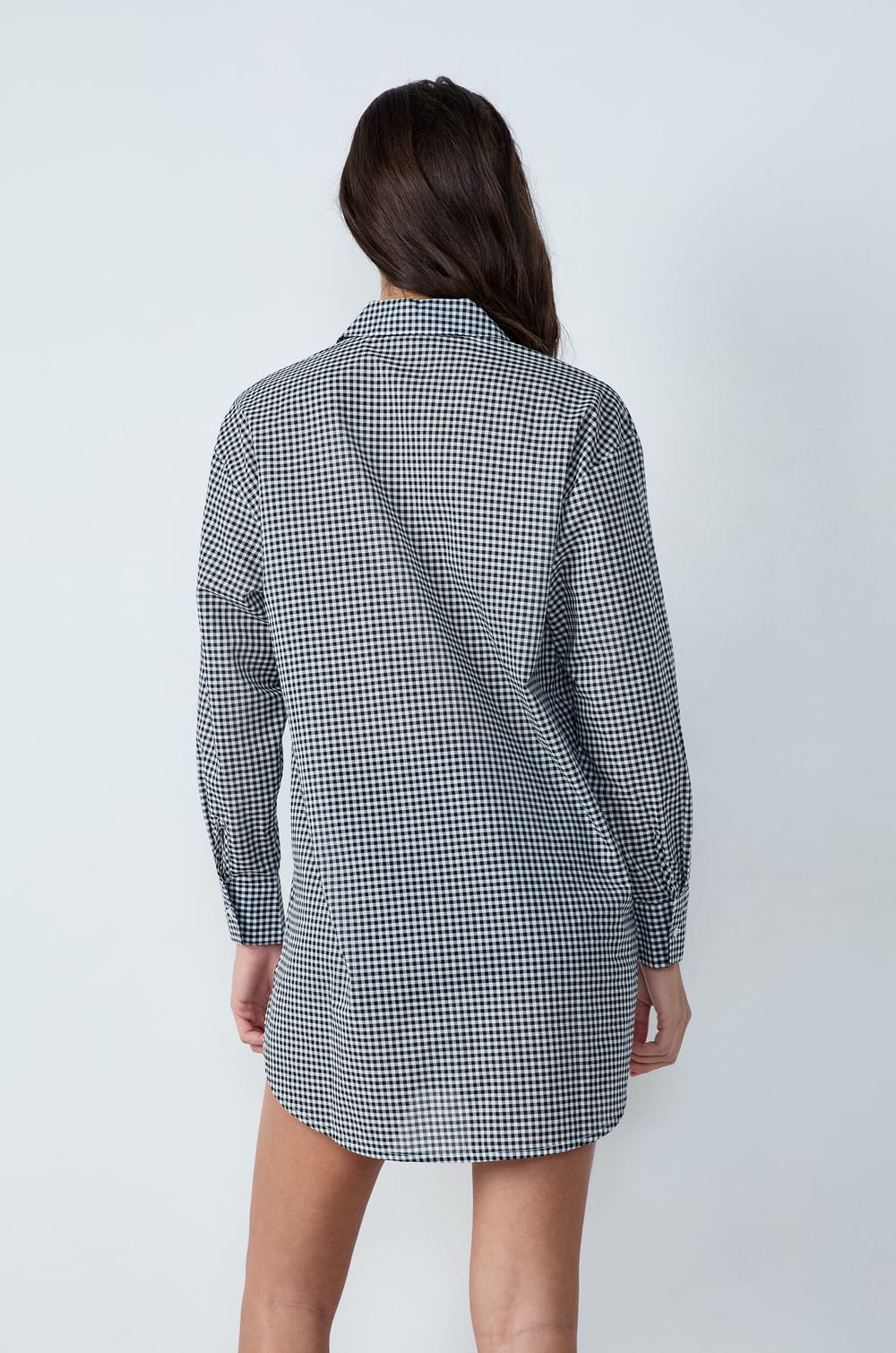 Cotton Checkered Nightshirt;${refinementColor}