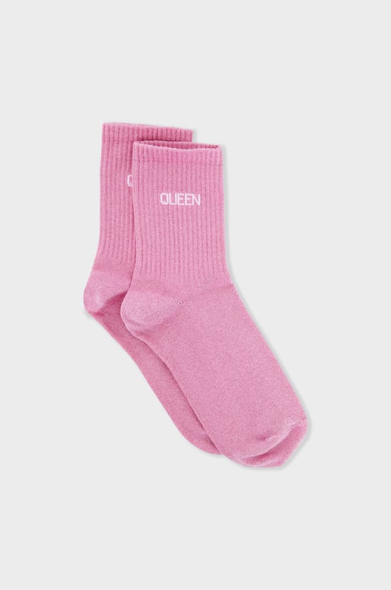Chaussettes irrisées avec écriture;${refinementColor}