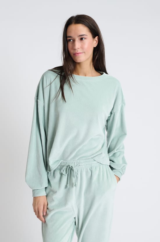 Sweatshirt de pyjama en velours;${refinementColor}