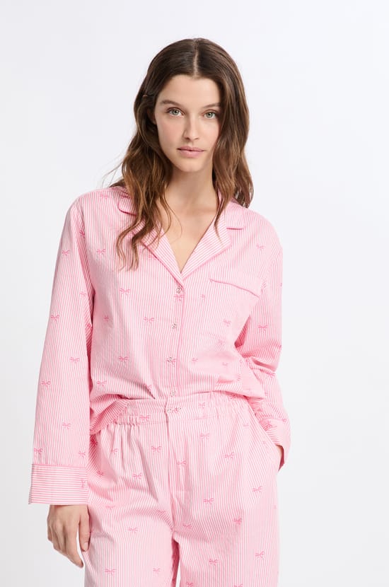 Chemise de pyjama en coton &agrave; motifs;${refinementColor}