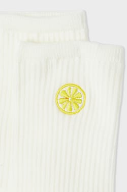 Ribbed Socks with Cotton Sun Pattern;${refinementColor}