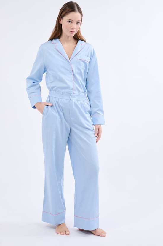 Pantalon de pyjama large en coton;${refinementColor}