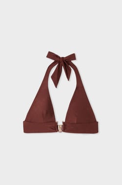 Iridescent Triangle Bikini Top with Ring Tie;${refinementColor}