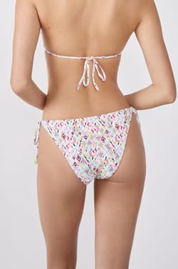 Bikini br&eacute;silien &agrave; nouer bas de maillot &agrave; motifs;${refinementColor}