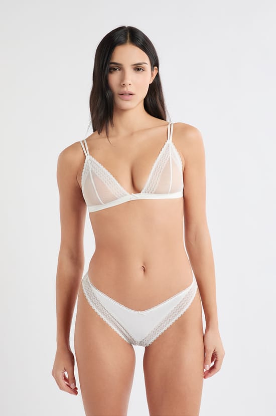 Soutien-gorge triangle en dentelle;${refinementColor}