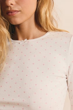 T-shirt manches longues &agrave; pois;${refinementColor}