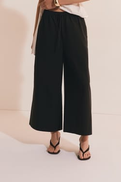 Pantalon &agrave; taille ajust&eacute;e en coton;${refinementColor}