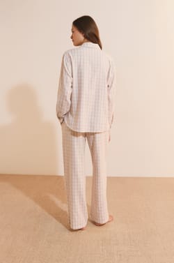 Chemise de pyjama &agrave; carreaux avec coton;${refinementColor}