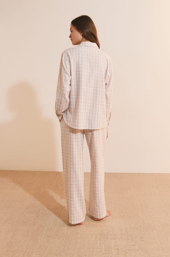 Chemise de pyjama &agrave; carreaux avec coton;${refinementColor}