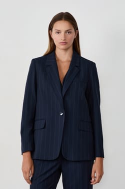 Veste blazer à rayures;${refinementColor}