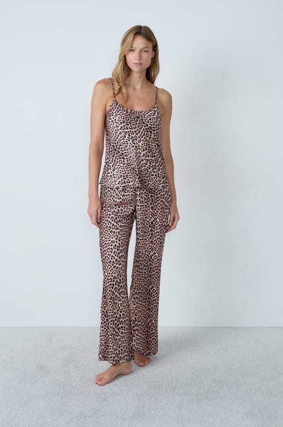 Satiniertes Trägertop mit Leopardenmuster;${refinementColor}