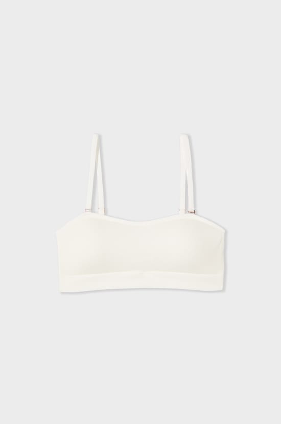 Soutien-gorge bandeau avec bretelles amovibles en coton;${refinementColor}