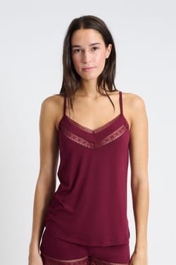 Lace Camisole with Thin Straps;${refinementColor}