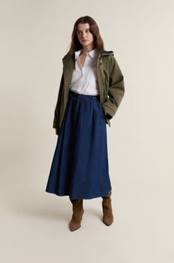 Jupe longue en jean;${refinementColor}