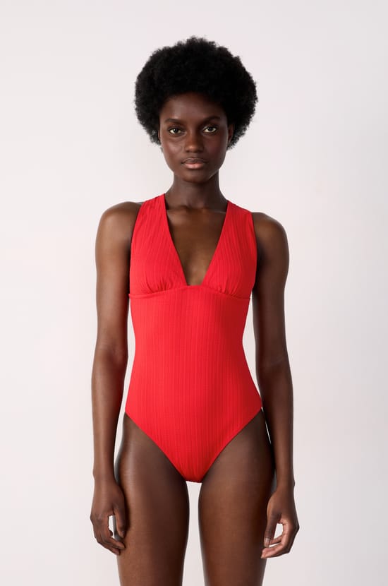 Textured One-Piece Swimsuit;${refinementColor}