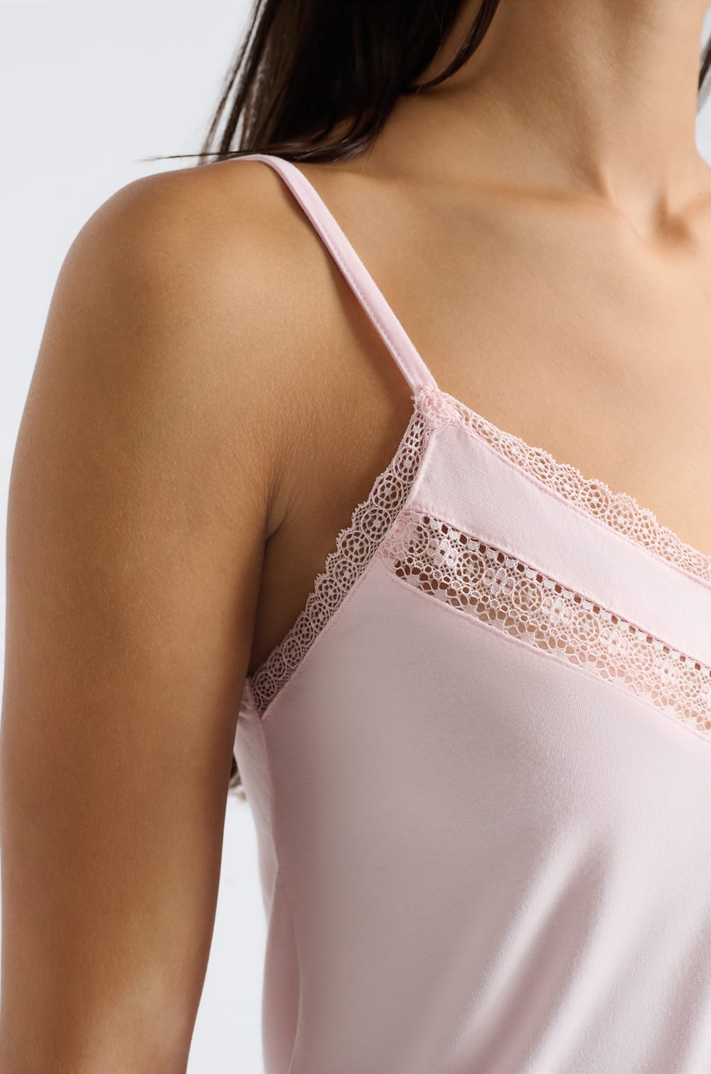 Lace Camisole with Thin Straps;${refinementColor}