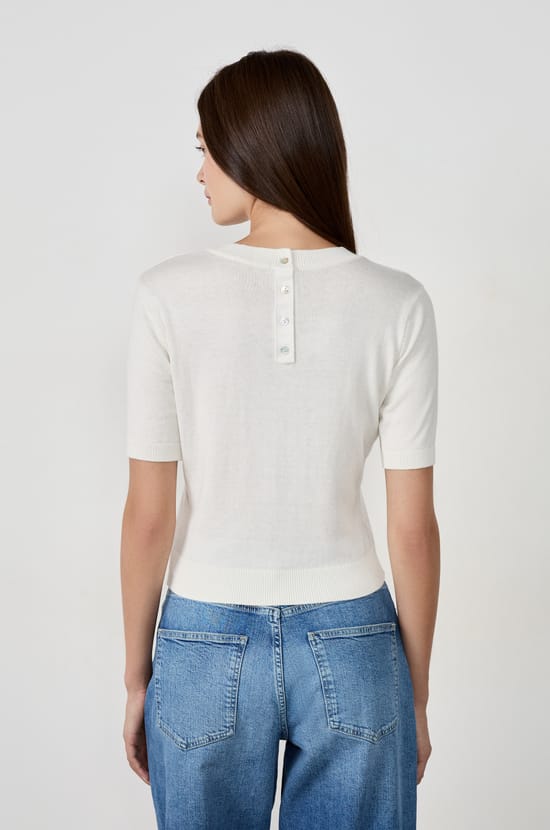 Pull manches courtes col rond;${refinementColor}