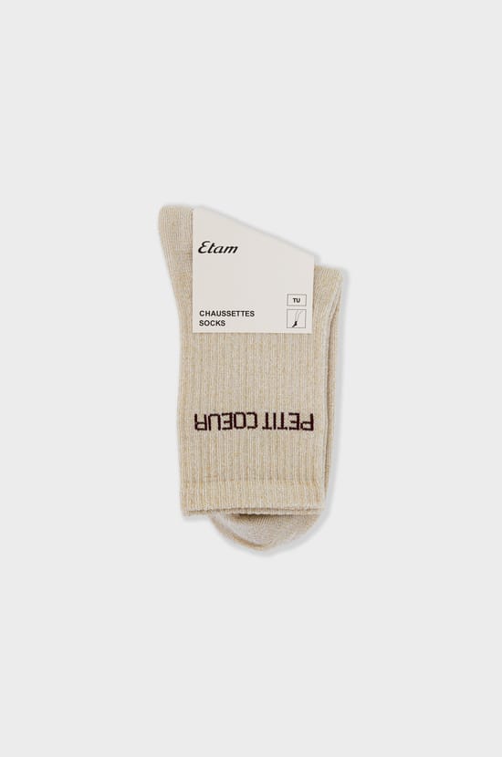 Chaussettes irrisées avec écriture;${refinementColor}