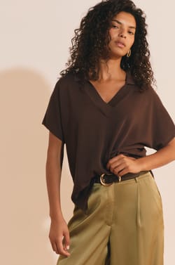 Pull manches courtes col polo;${refinementColor}