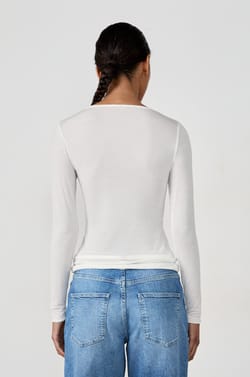 Long Sleeve Thermal Knit T-Shirt With Cashmere;${refinementColor}