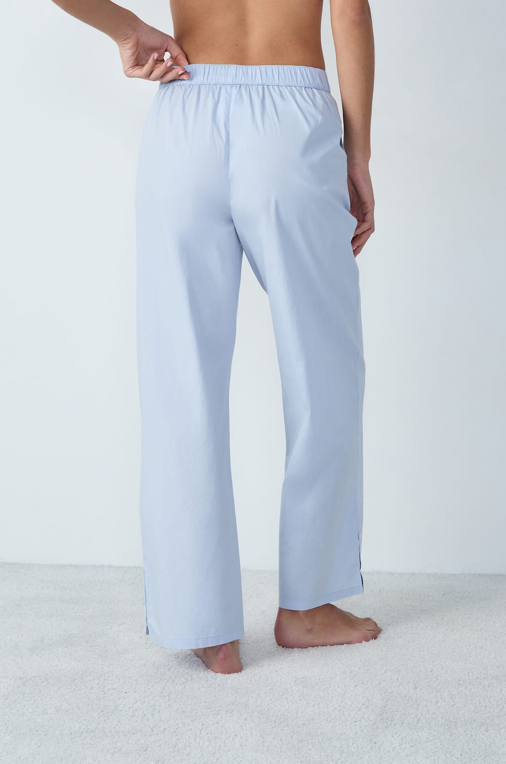 Wide-Cut Cotton Pajama Pants;${refinementColor}
