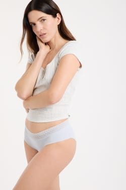 Cotton Boyshort with Back Seam;${refinementColor}