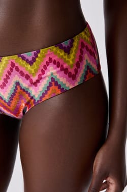 Panty hipster parte inferior de bikini con estampado;${refinementColor}