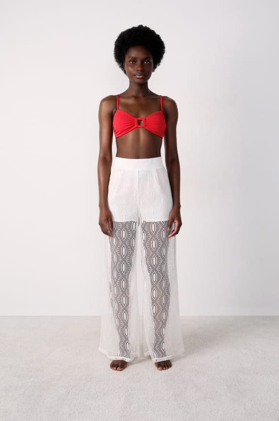 Pantalon de plage ajouré;${refinementColor}