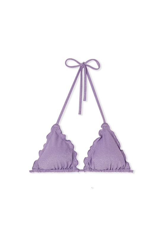 Haut de maillot de bain triangle paillet&eacute; avec pads amovibles;${refinementColor}