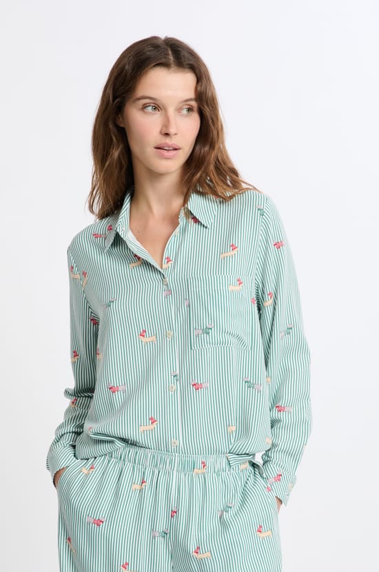Chemise de pyjama à motifs;${refinementColor}