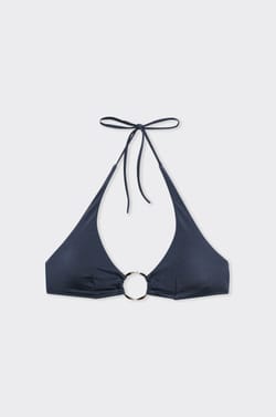 Top bikini triangular con detalle de anilla;${refinementColor}