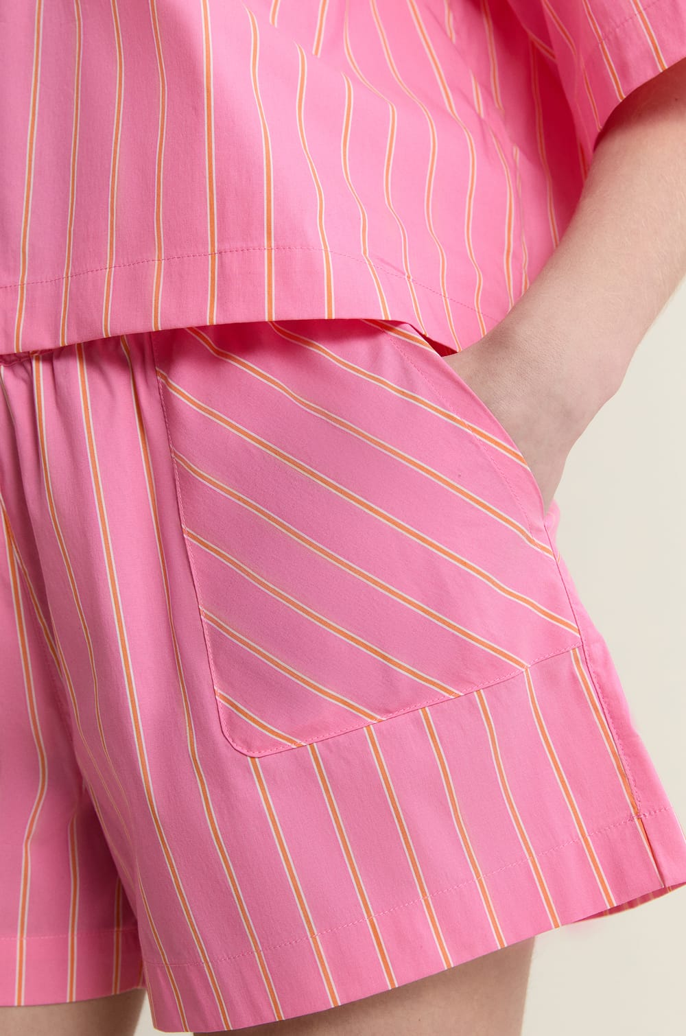 Short de pyjama &agrave; rayures avec coton;${refinementColor}