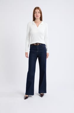 T-shirt manches longues col V;${refinementColor}
