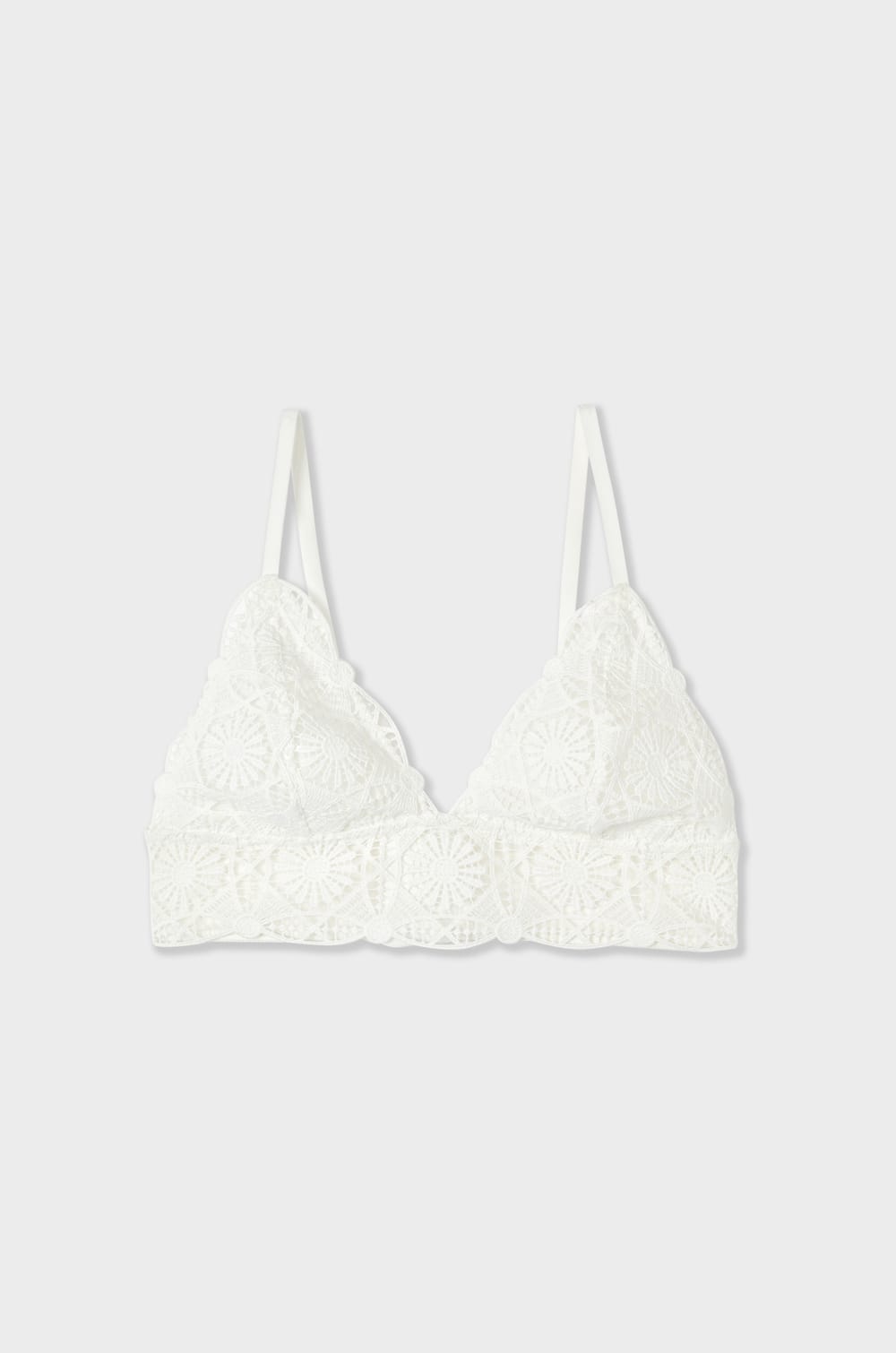 Wireless Embroidered Triangle Bra;${refinementColor}