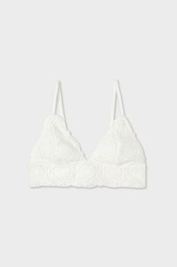 Wireless Embroidered Triangle Bra;${refinementColor}