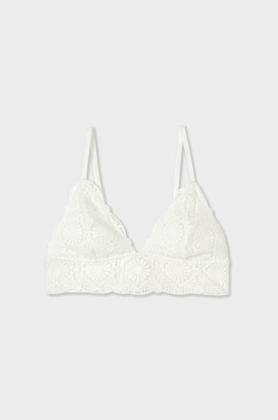 Wireless Embroidered Triangle Bra;${refinementColor}