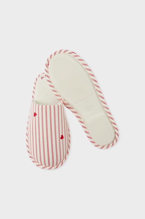 Zapatillas destalonadas a rayas con algod&oacute;n;${refinementColor}