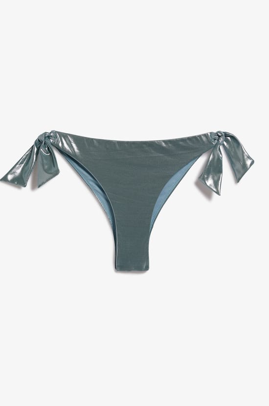 Brazilian tie-side bikini bottoms with mirror effect;${refinementColor}