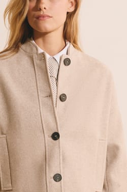 Short Buttoned Coat;${refinementColor}